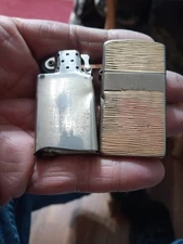 *79* Slim Zippo Gold Bark Refurbed From Zippo W/ New & OEM insert