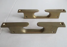 PAIR Vintage 10 1/8" Brass Bronze Fairlead Rope Chock Line Guide Boat Deck   B70