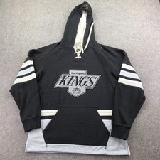 Vintage Los Angeles Kings Hoodie Mens Medium Black NHL Hockey CCM Pullover