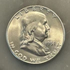 1951-D Franklin Half Dollar - BU - Brilliant Uncirculated - 90% Silver
