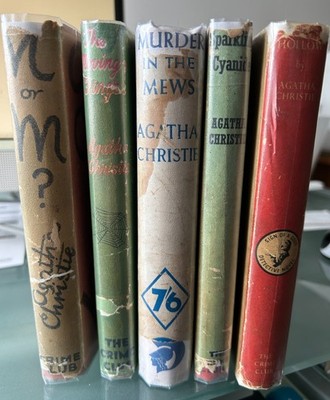 AGATHA CHRISTIE 5 BOOK COLLECTION. COLLINS CRIME CLUB 1930/1940. ALL FIRSTS +D/J
