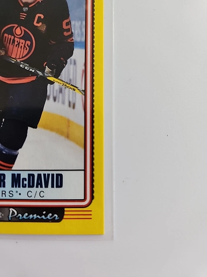 Connor McDavid 2021-22 O-Pee-Chee Premier Tallboy Yellow Border #P-1 - Image 2 of 4