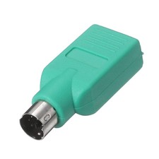 USB to PS/2 Adapter, Plastic USB A Female to PS/2 Male Converter, Green