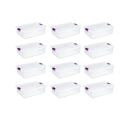 32 qt. Clear View Latch Lid Stackable Storage Container (12-Pack)
