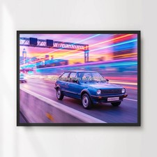 VOLKSWAGEN POLO CAR POSTER 1980s Cars Art Print Wall Picture A4 A3 A2 A1