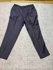 Hugo Boss Men's Banks Sz 34 Virgin Wool Blue Drawstring Pants Casual Preppy-362