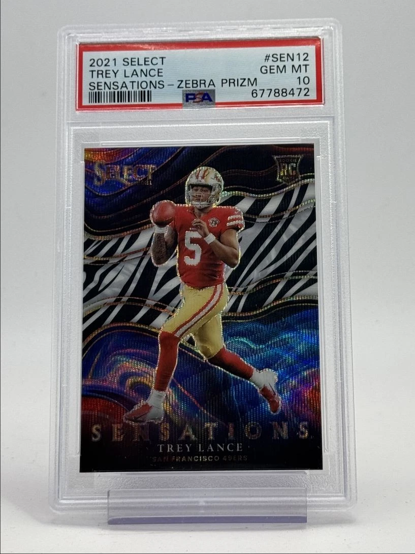 Trey Lance Panini Select Sensations #SEN12 Zebra Prizm