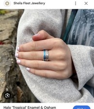 Sheila Fleet Ring Set - Halo Enamel & Ogham Sterling Silver Cost £280
