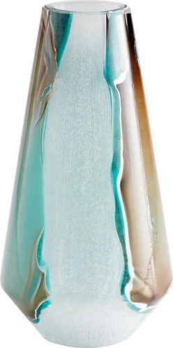 Vase CYAN DESIGN FERDINAND Medium White Green Glass - Picture 1 of 5