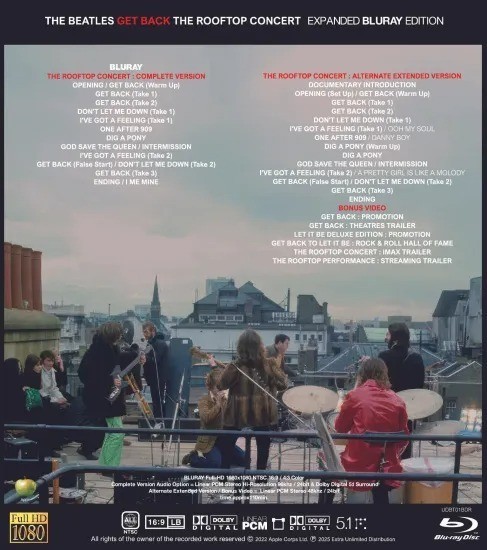 THE BEATLES / GET BACK : THE ROOFTOP CONCERT Blu-ray | eBay