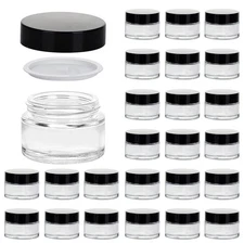 1oz Glass Jar with Lid Clear Round Containers Cosmetic Glass Jars for Lotion