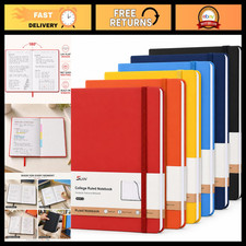 6 Pack A5 Hardcover Lined Notebooks - Assorted Colors, 200 Pages Each