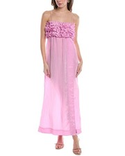 Ganni Shiny Tech Strap Midi Dress Women's Pink 32