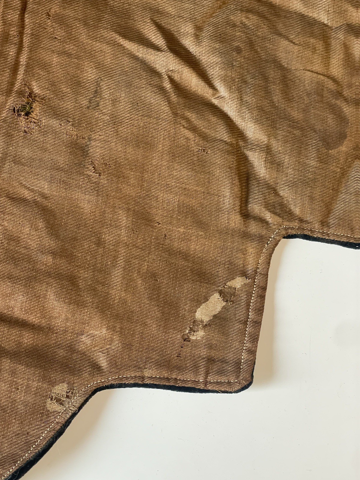 Pair of Antique 19th C. Hand Stitched Embroidered Black Velvet Panels Victorian