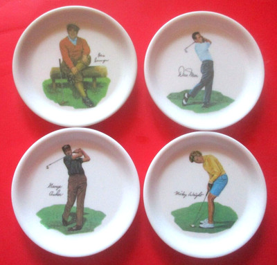 vtg - WILSON golf coasters - Full set #1 - Gene Sarazen - Dave Marr - PGA Tour
