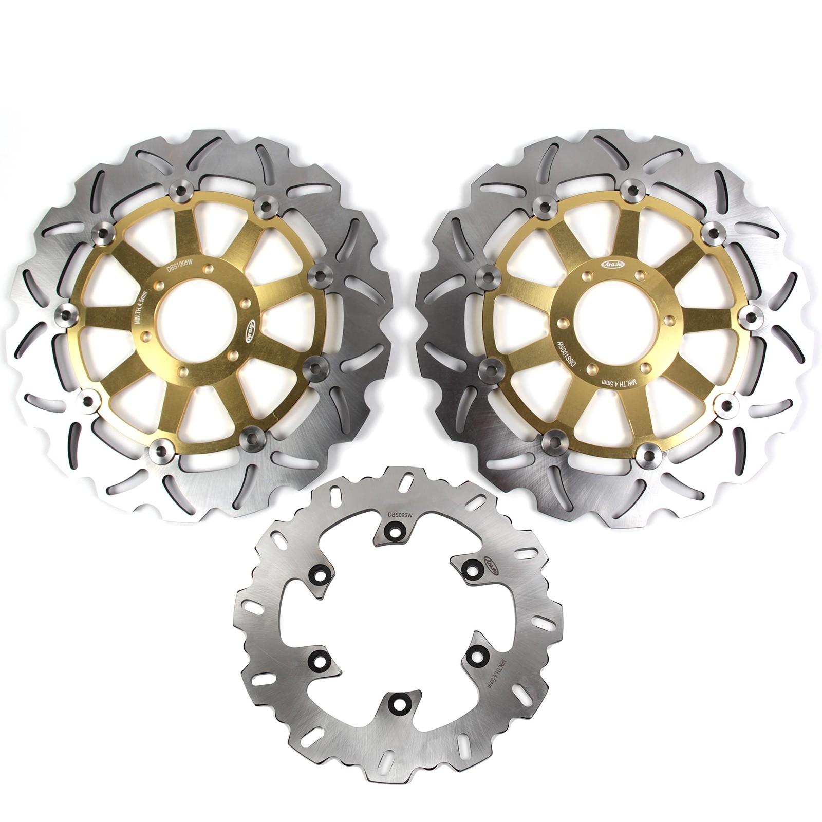 For Yamaha FZR600 1989 Front Rear Motorcycle Brake Discs Rotors Gold