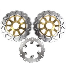 For Yamaha FZR600 1989 Front Rear Motorcycle Brake Discs Rotors Gold