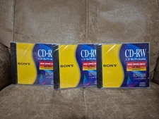 Sony CD-RW Rewritable Disc 650 MB High Speed Drive 4X-10X -New Sealed-3-pack