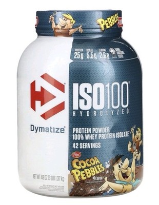Sealed Dymatize ISO100 Hydrolyzed Protein Powder Cocoa Pebbles 5 lbs 71 Servings