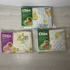 Vintage New Chix By Dundee Stretch End Crib Sheets Animal Print Unisex USA Made