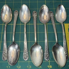 7 Wm Rogers Mfg. Co. AA IS Jubilee Silver Plate Spoons lot NICE