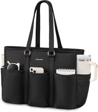 Laptop Tote Bag for Women Work, Teacher Tote Bag Nurse Bag with Large Cup Holder