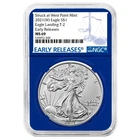 2021 (W) $1 Type 2 American Silver Eagle NGC MS69 ER Blue Label Blue Core