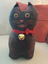 Halloween Black Cat With Bell Stuffed Animal 14"