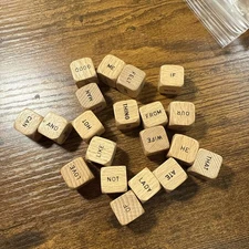 Scrabble Sentence Cubes 20 Wooden Dice Cubes with Words ~ Arts and Crafts