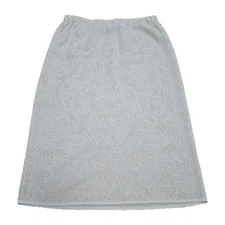 Ming Wang Large Cream Lace Pencil Skirt Large
