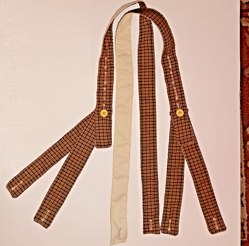 Civil War Suspenders TAN BLACK HOMESPUN Cotton Hand sewn UNION CONFEDERATE