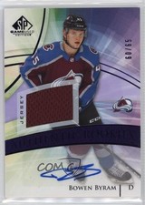 2020-21 SP Game Used Authentic Rookies Purple Jersey 60/65 Bowen Byram Auto 0q8j