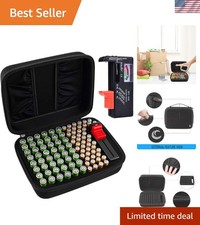 Sturdy Battery Storage Case for 96 AA  AAA Batteries Plus Tester - Waterproof 