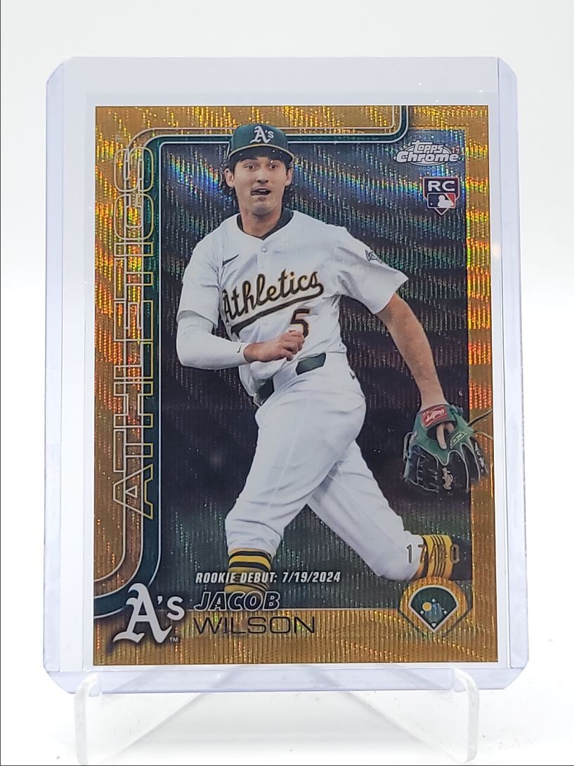 JACOB WILSON 2025 TOPPS CHROME UPDATE ROOKIE DEBUT GOLD WAVE RC /50 Q4450