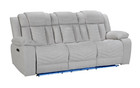 Zeus Fabric Electric Recliner Sofa 3 Seater With Cup Holders-USB-LED