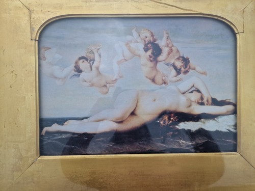 Antique Cabanel Birth of Venus Colour Print, Arched Gilt Mount, Giltwood Frame (photo 2)