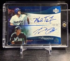 2005 Upper Deck Reflections Dual Auto Miguel Cabrera Mark Teixeira /35 MTMC NM