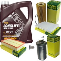 Mann Inspektionspaket 5L Mannol Longlife 5W-30 FüR Seat Leon 1.9 Tdi Toledo