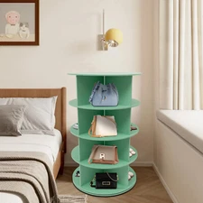 Rotating Shoe Rack 4 -Tiers Storage Shelves 360 Degree Rotating Shoe Tower Rack