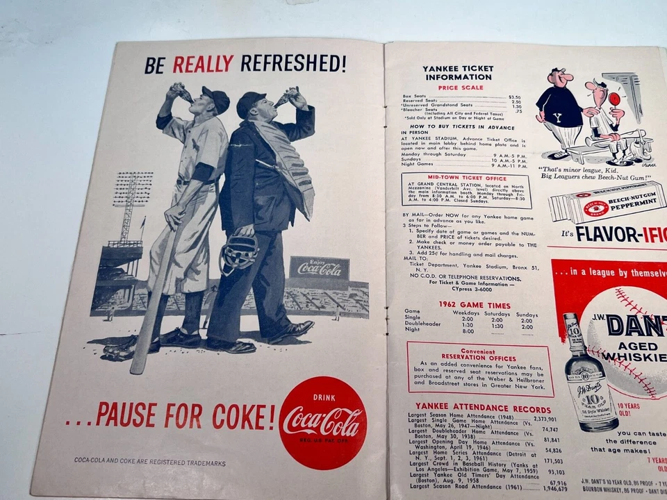 🔥 5 May 1962 New York Yankees v Senators Scored Mantle HR #377 & Berra HR's!!🔥 - Image 4 of 4