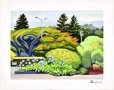 Alex Nizovsky – FEDEX PARKING LOT Abstracted Landscape Painting Pop Art 20"x16"