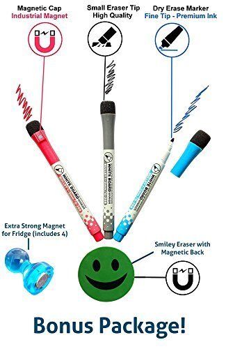 17"x11" Magnetic Dry Erase Whiteboard Sheet 4 Markers ,4 magnets,1 smiley eraser - Picture 3 of 6