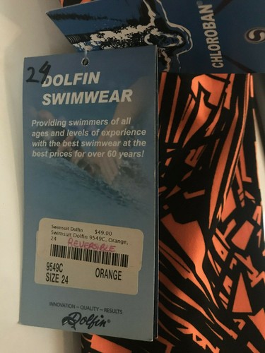 Size 24 Dolfin REVERSIBLE Swimsuit Girls New w/tags 9549C CHLOROBAN - Picture 9 of 9