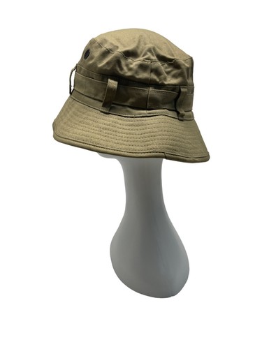 Khaki Outdoor Sun Protection Cotton Wide Brim Boonie Hat Unisex Sz XL - Picture 5 of 8
