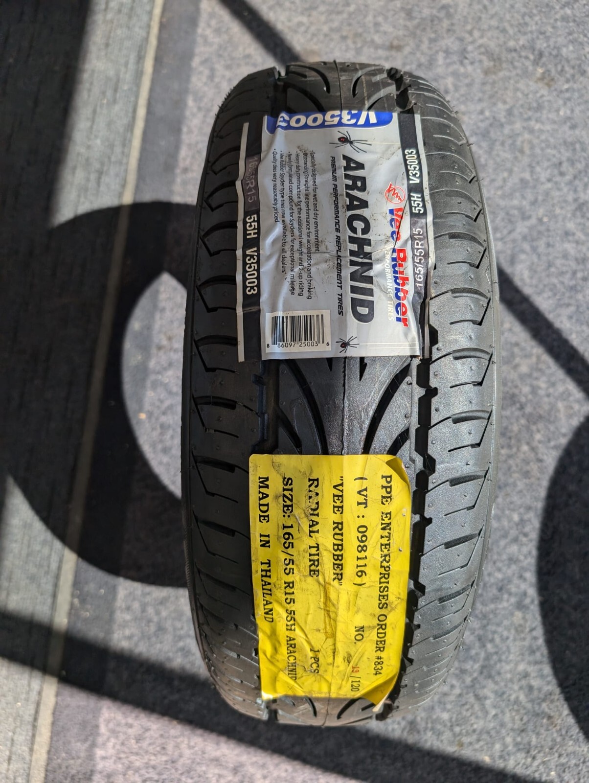 VEE RUBBER ARACHNID 165/55/15 TYRE
