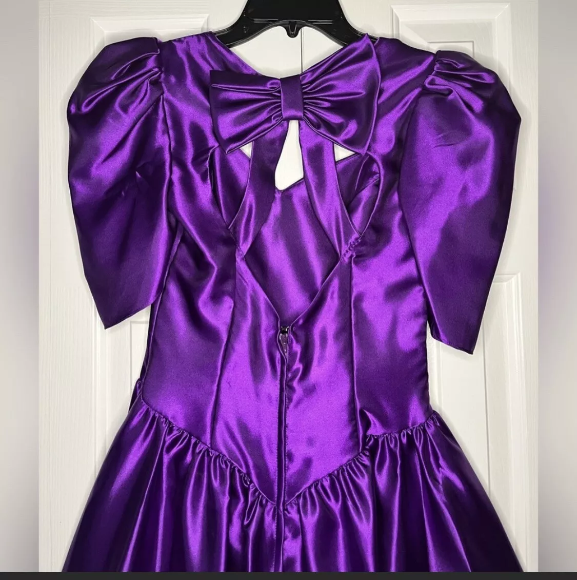 Purple 80s prom dress sales