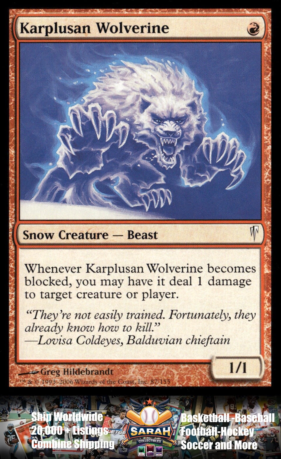 Coldsnap #87 Karplusan Wolverine