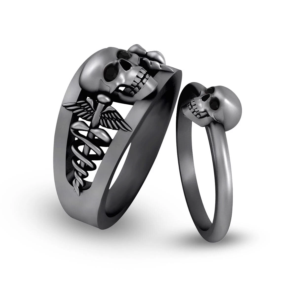 Matching skull hotsell wedding bands