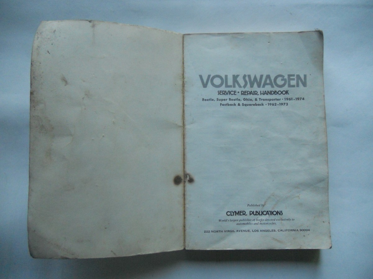Volkswagen SERVICE * REPAIR HANDBOOK Beetle Ghia Transporter
