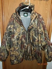 MENS MASTER SPORTSMAN CAMO OUTDOOR GEAR HOODED MESH LINED JACKET SIZE M